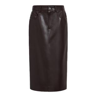 FIVE PLUSPU皮半身裙女中长直筒裙子高腰气质通勤