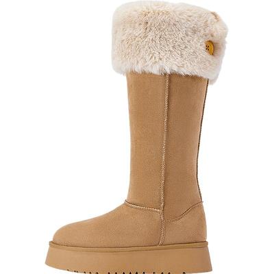 达芙妮加绒加厚长筒雪地靴