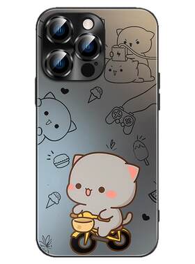 卡通蜜桃猫情侣网红女款手机壳