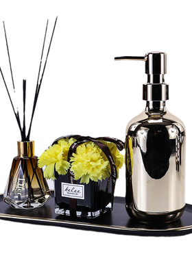 样板间香薰托盘摆件卫生间装饰品