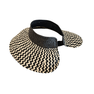 法式高级感欧美风空顶草帽女夏季出游大帽檐黑米拼色防晒遮阳帽子