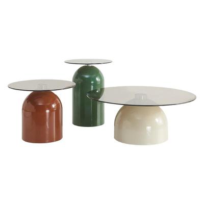 语贤钢化玻璃圆形极简组合茶几