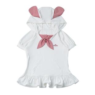 pinksavior【糖心苹果】红白兔耳格纹针织短开衫层层堆叠蛋糕裙