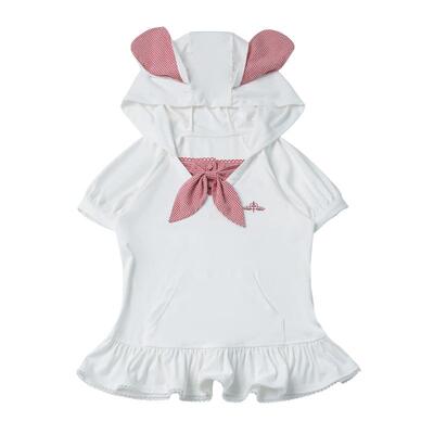 pinksavior【糖心苹果】红白兔耳格纹针织短开衫层层堆叠蛋糕裙