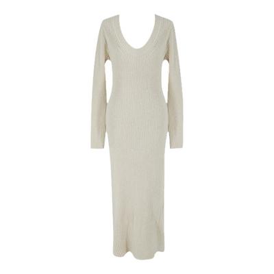 U型领修身显瘦针织连衣裙打底裙