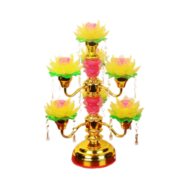 LED旋转变色荷花七品九品莲花灯