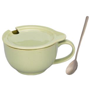 摩登主妇撞色马克杯带盖勺大容量家用水杯办公室杯子早餐杯咖啡杯