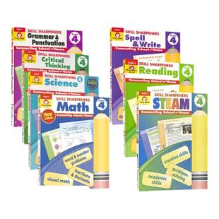 Evan-Moor Skill Sharpeners Grade 4 美国加州小学四年级练习册 技能铅笔刀 Reading math Spell & Write 儿童英文原版进口教辅