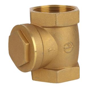 新品奥巴银黄铜卧式丝口止回阀硬密封内螺纹止逆阀管道挡片单向阀