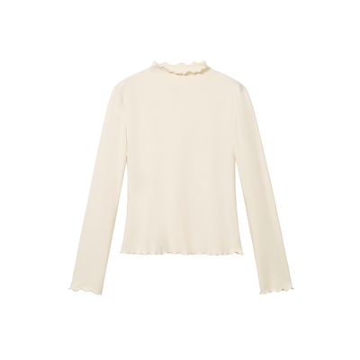 大码女装蓝语气质显瘦打底衫