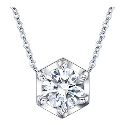 CEVOL新奢钻石 光芒系列 显大铂金钻石项链叠戴耳饰时尚女礼物