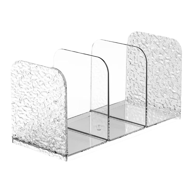 桌面置物架透明书立书桌亚克力文件书架办公室学生放书本收纳架子