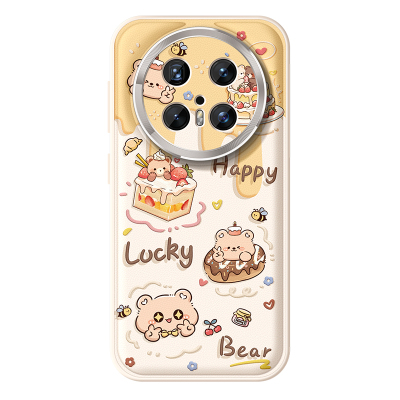 适用华为mate80promax手机壳女款新款mate70pro+保护套全包m60防摔50e金属圈软外壳40pro蛋糕小熊30优享版air