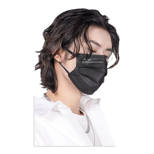 黑色口罩男女潮款大脸明星同款高颜值冬季时尚透气2025新款一次性