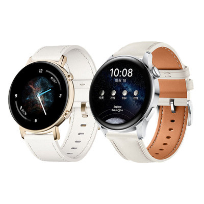 适用华为gt2手表GT3白氟橡胶真皮