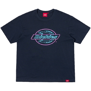 Dickies帝酷适25春夏新款炫彩大LOGO图案印花宽松短袖T恤男女情侣