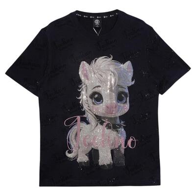 TCH重工烫钻卡T恤女潮牌个性宽松显瘦甜酷风短袖上衣2026夏季新款