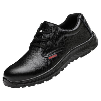 电工绝缘10KV劳保鞋牛皮实心底高压电网安全鞋无钢包头可过安检门