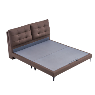 左右真皮床意式极简主卧高端大气大床2026新款简约软包双人床6037