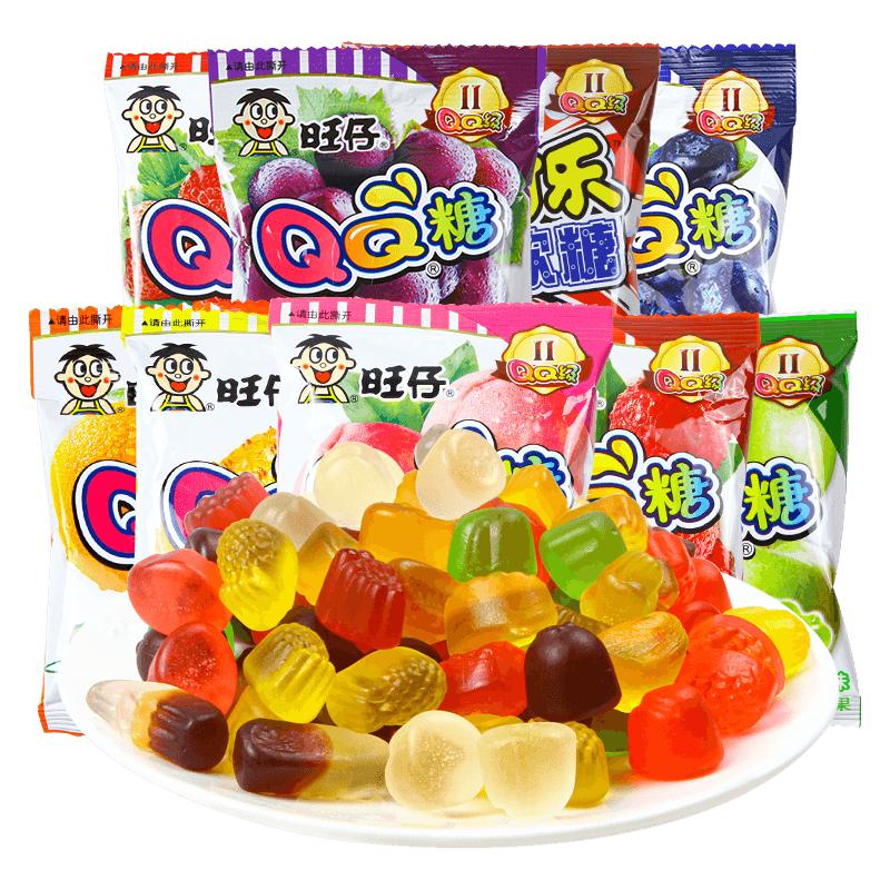 旺旺旺仔QQ糖50包果汁软糖儿童橡皮糖喜糖果休闲零食小馒头年货