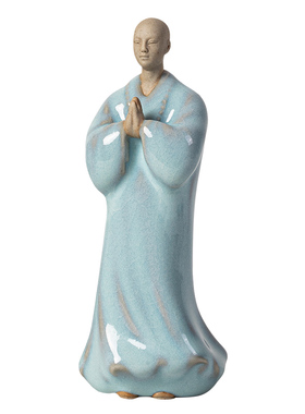 禅意陶瓷小和尚装饰摆件