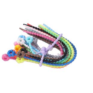 21cm泡泡彩色钥匙扣扎带玛特挂绳绳子彩色猫爪手串挂件硅胶束线带绑带理线器包包饰品挂件丸荣绑带diy材料包