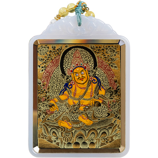 吉祥唐卡西藏热贡纯手绘唐卡嘎乌盒吊坠纯银扎基拉姆手工项链