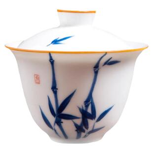 釉下彩迷你小号手绘盖碗80ml一人用陶瓷试茶碗岩茶功夫茶具女生用