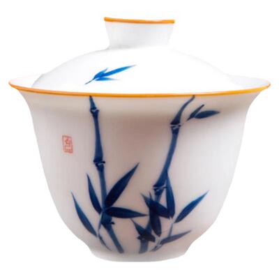 釉下彩手绘80ml陶瓷盖碗试茶