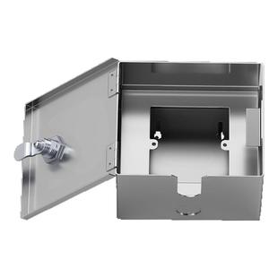 带锁插座不锈钢户外电源盒子防水防盗保护盒盖电动车充电86型明装