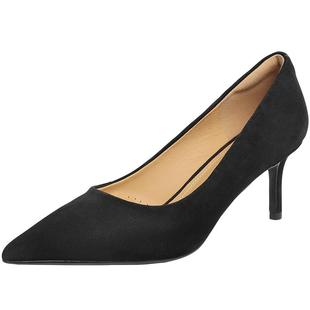 百丽通勤细跟黑色高跟鞋女新款上班婚鞋真皮上班单鞋子A5T1DAQ4