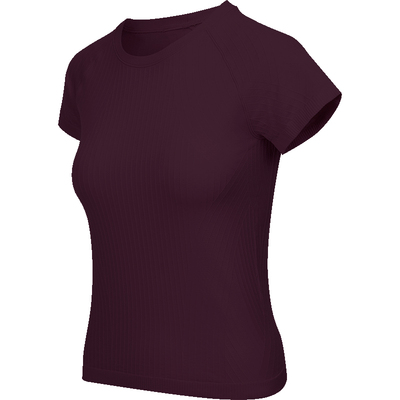 Q弹条纹一体织短袖F13309