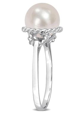 美国直邮Julianna B朱莉安娜女士戒指白色珍珠绳框简约休闲时尚