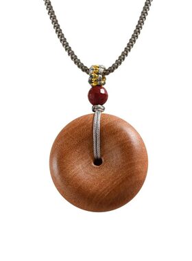 桃木平安扣吊坠保平安老桃木项链