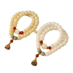 天然润白菩提根桶珠手持桃木莲蓬吊坠文玩手串男好运连连女士手链