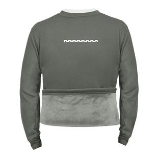 新式长袖体能训练服男运动透气速干上衣健身跑步灰绿色圆领衫T恤