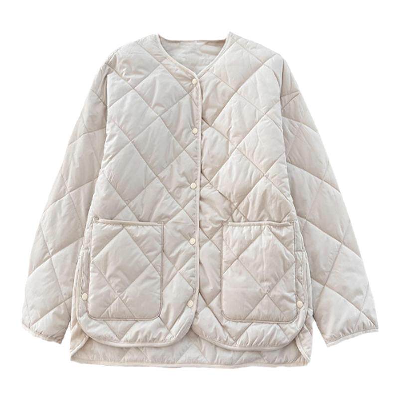 白色空气棉轻薄棉衣棉服夹棉外套