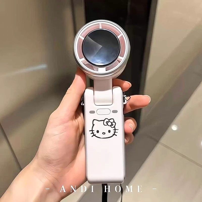 可爱手持风扇小型办公室桌面学生萌大风力可携式可挂颈随身涡轮风
