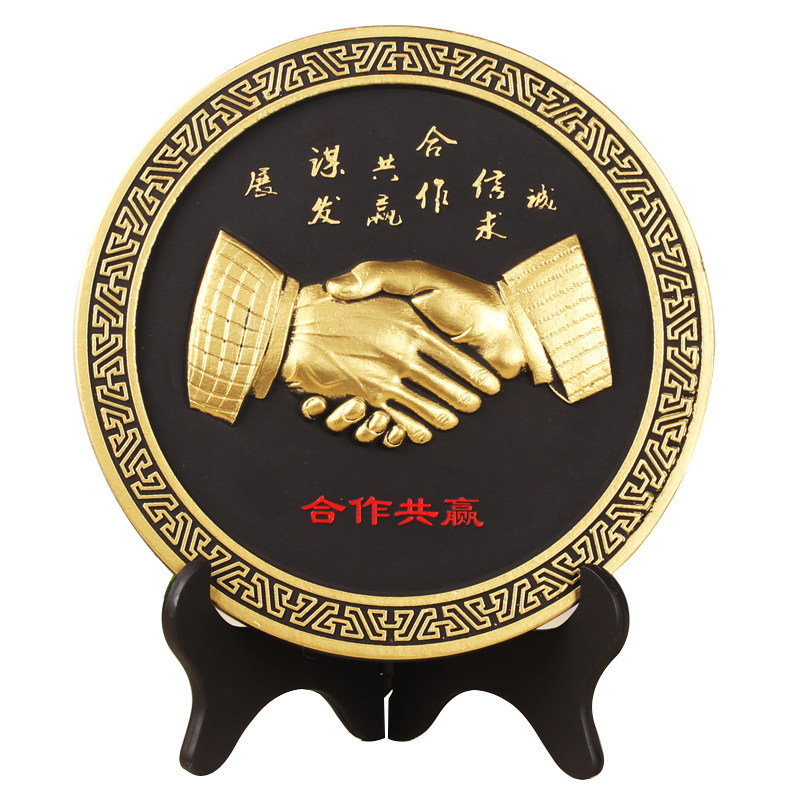 活性炭雕工艺品新中式摆件办公室书柜书桌装饰品商务礼物合作共赢