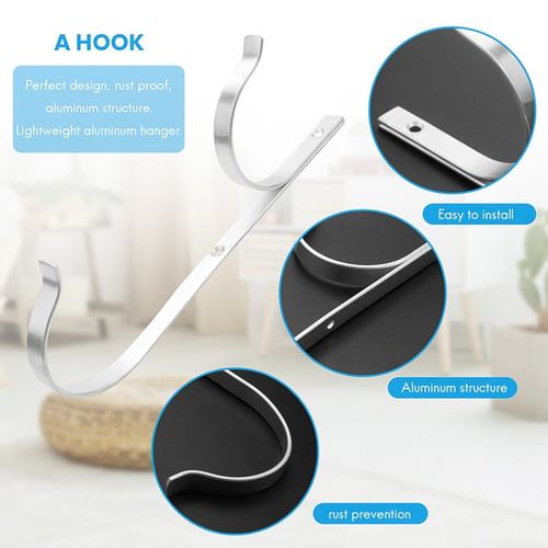 跨境爆款游泳池工具固定网伸缩杆吊架挂钩捞泳池挂钩铝合金挂钩