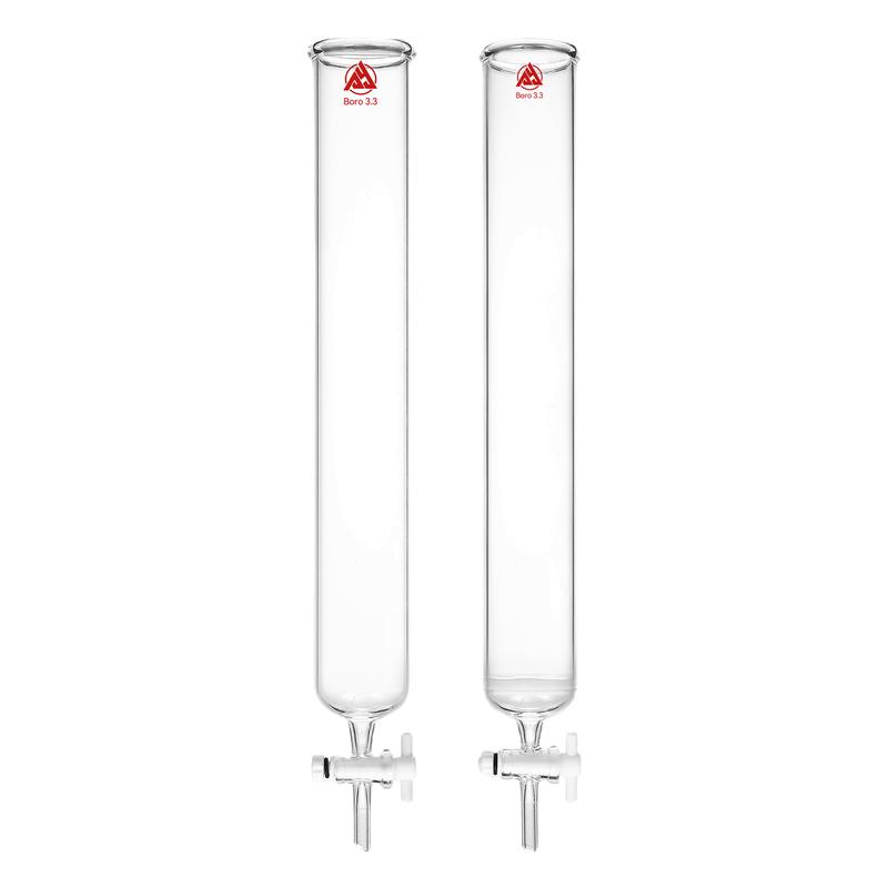 广敞口玻璃砂芯层析柱具带砂芯片聚四氟离子交换柱过滤柱分析柱