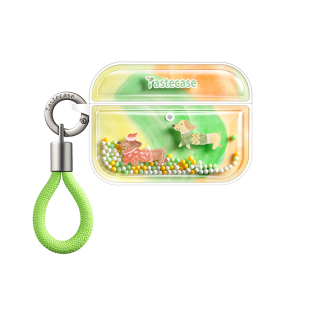 Tastecase牛油果绿腊肠狗耳机套适用苹果AirPodsPro第三代磁吸保护套原创可爱泡泡珠蓝牙AirPods4/3/2耳机壳