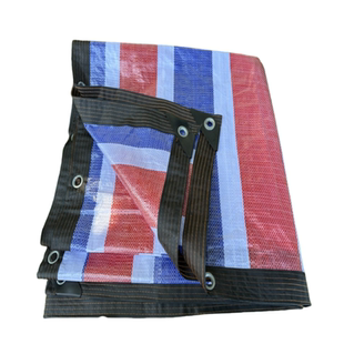 三色彩条布户外加厚塑料防雨防水布遮阳防晒装修工地搭棚防尘篷布