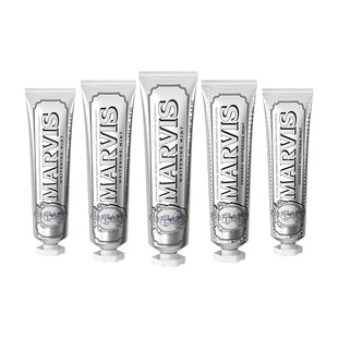 Marvis玛尔仕意大利进口亮白去渍薄荷牙膏85ml*5支套装清新口气