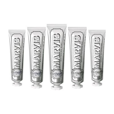 Marvis玛尔仕意大利进口亮白去渍薄荷牙膏85ml*5支套装清新口气