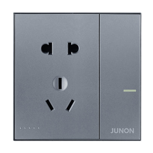 俊朗插座开关正品 官网D1系列岩灰插座面板多孔开关面板家用套餐