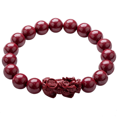Qlady朱砂本命年貔貅手串珠子
