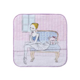 那须藤芭蕾舞迷你小方巾纯棉可爱卡通柔软吸水