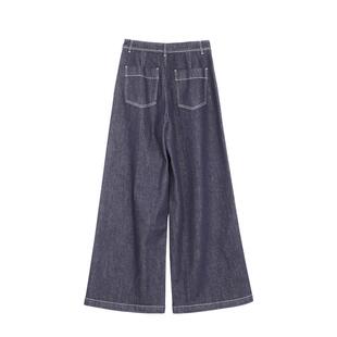 Lavinia商场同款牛仔裤女2025秋新款时尚百搭高腰显瘦原色阔腿裤