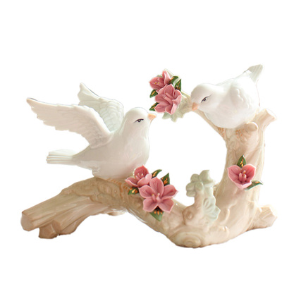 主卧白鸽高温陶瓷送人朋友摆件